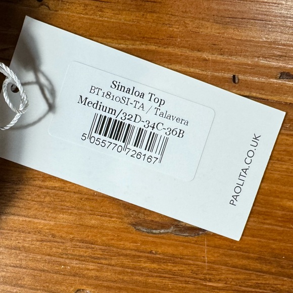 NWT Paolita Women’s Sinaloa Talavera Halter Tie Bikini Top Medium 32D 34C 36B - Picture 4 of 5